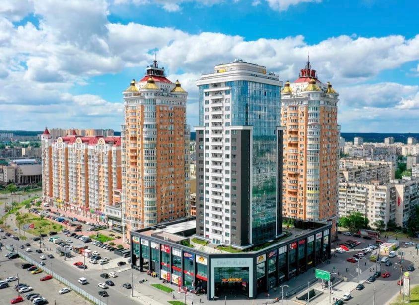 Vip Apartment 120M2 With Panoramic Windows, 22 Floor. Obolon 키예프 외부 사진
